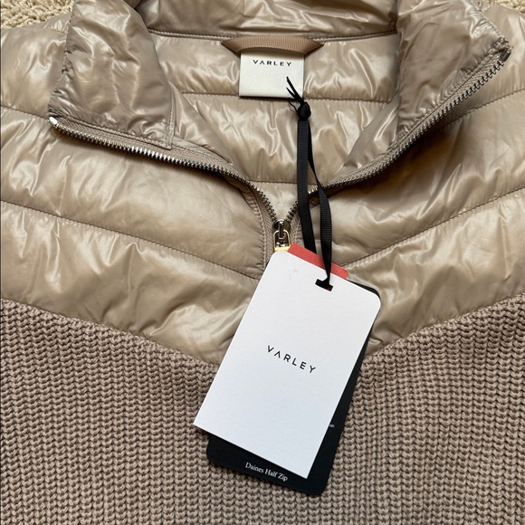 Varley Daines Half Zip Sweater Jacket NWT Size Small Tan - Picture 2 of 6